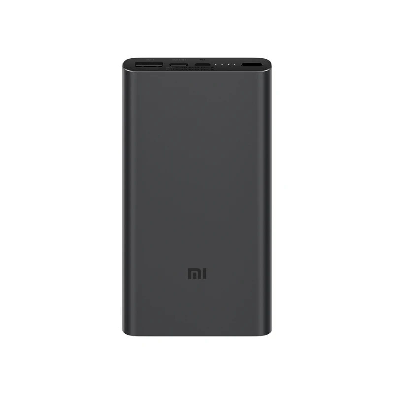 Xiaomi Mi внешний аккумулятор 10000 мА/ч 3 двухсторонняя Быстрая зарядка USB-C Двойной вход двойной выход PLM12ZM 10000 мА/ч внешний аккумулятор для iPhone - Цвет: Черный