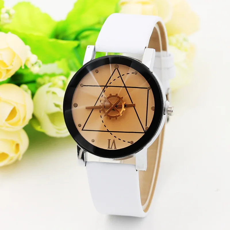 Style 2 woman Модные круглые парные часы, горячая распродажа, черные и белые коричневые часы с кожаным циферблатом, мужские и женские студенческие часы - Цвет: Style 2 woman