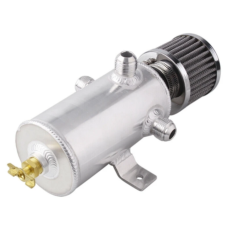 

750 мл универсальная алюминиевая перегородка маслоуловитель двигателя с 2 двумя портами AN10 Дыхательный Фильтр автомобильный топливный бак