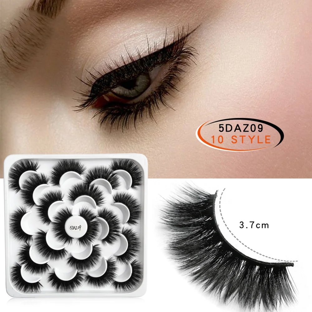 

10Pairs 5D Mink Fur Lashes Natural Thick Long False Eyelashes Makeup Fake Lashes Extended Beauty Makeup False Eyelashes