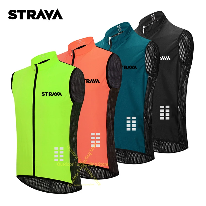 

Майка Strava Мужская для велоспорта, дышащий прочный жилет без рукавов, облегающая водонепроницаемая, защита от пота, Джерси для велоспорта