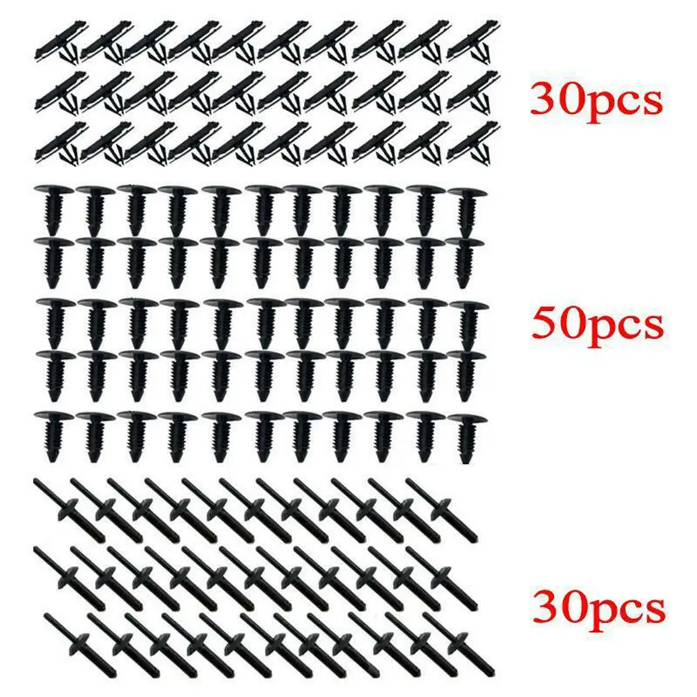 

110pcs Flare Hardware Clip Mounting Kit For Jeep Wrangler JK 07-17 Plastic Full Fender Car Accessories