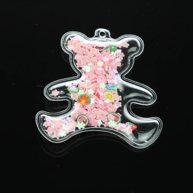 10 шт./лот ПВХ прозрачный мультяшный медведь с блестками аппликации для рукоделия