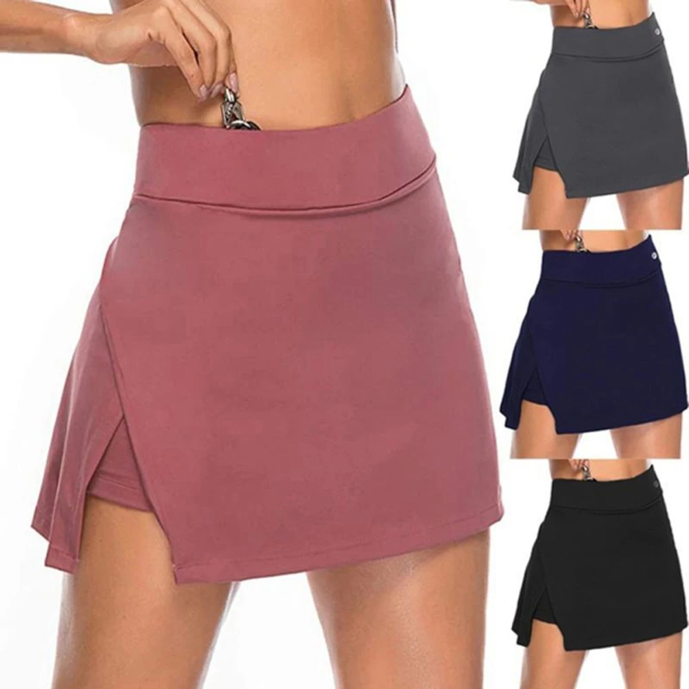 Women Running Shorts Tennis Skirts Elastic Waist Yoga Short Pants Inside Pockets Leggings Golf Fitness Shorts Skirts Sportswear