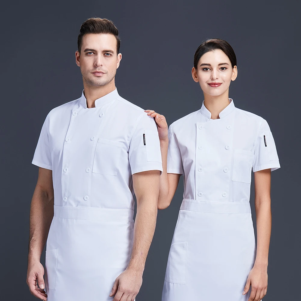 Белая куртка шеф повара мужская и женская одежда для готовки шляпа фартук костюм