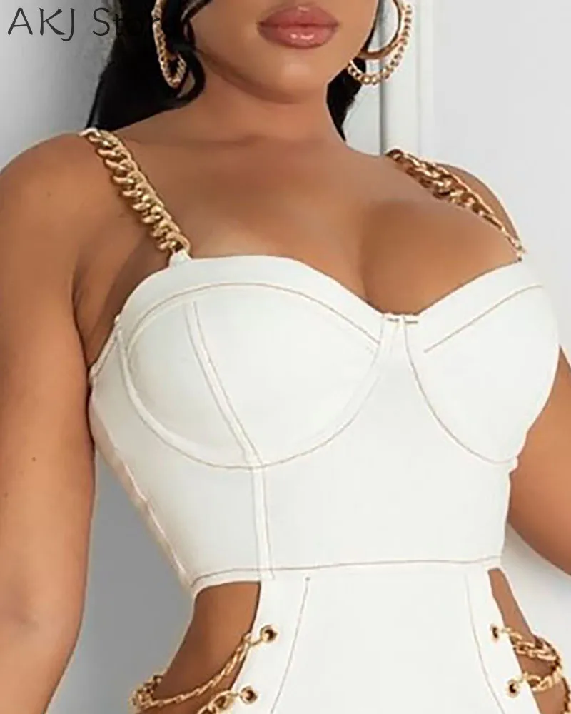 Ажурный корсет с ушками и цепочкой облегающее платье без сна женское сексуальное