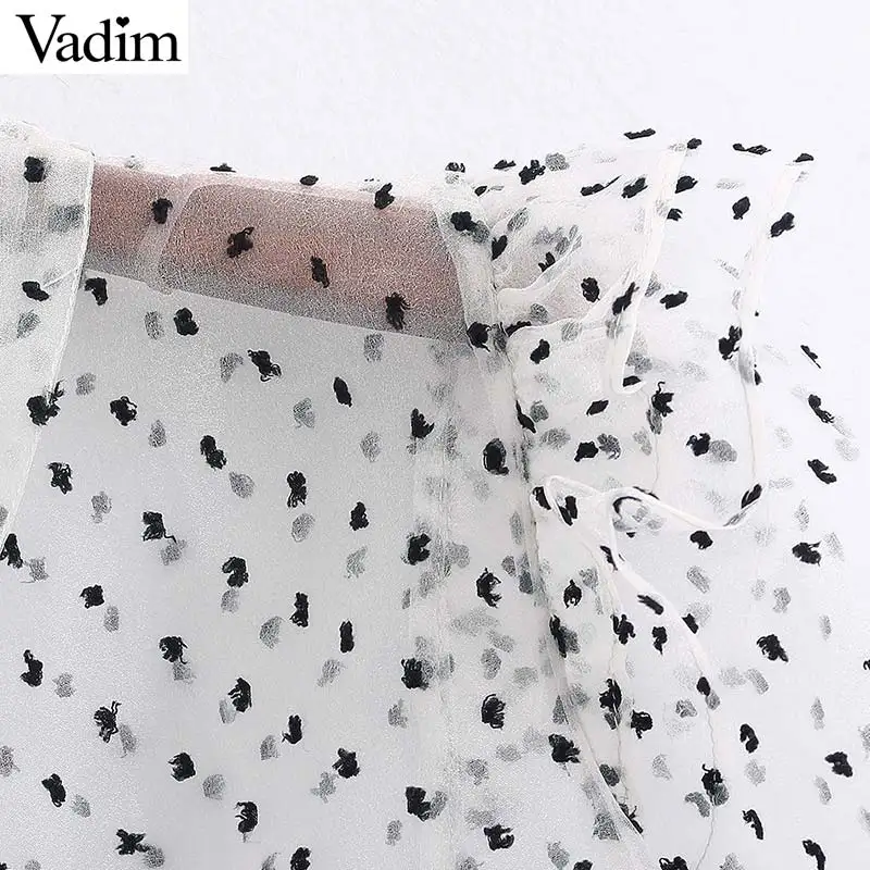 Vadim Женская стильная шикарная блузка с принтом рукав-фонарик женская