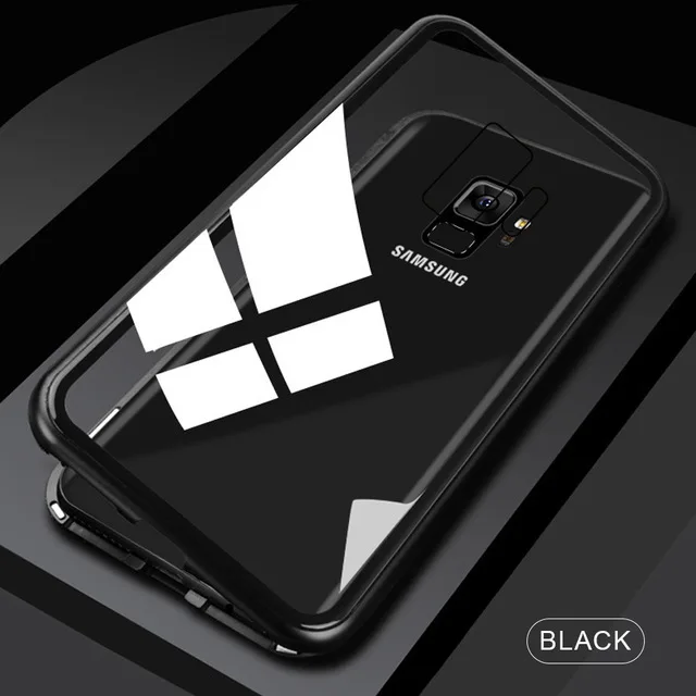 Металлический магнитный адсорбционный чехол для samsung Galaxy Note 10 S8 S9 S10 Plus S10E S7 Edge Note 8 9 A50, закаленное стекло, Магнитная крышка