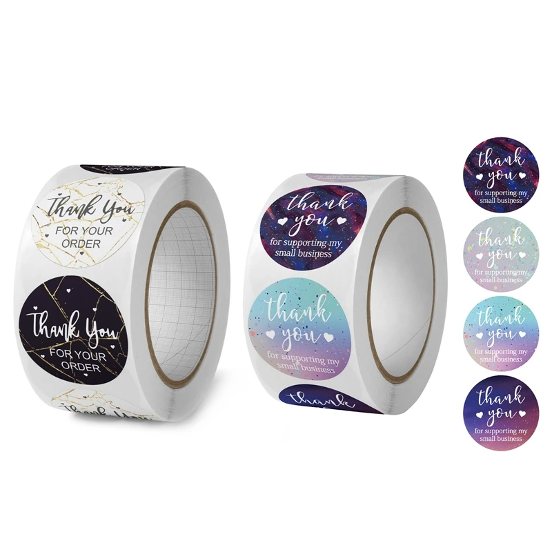 

500pcs Labels Roll Flower Thank You Stickers Scrapbooking For Gift Decoration Stationery Sticker Seal Label Handmade Sticker