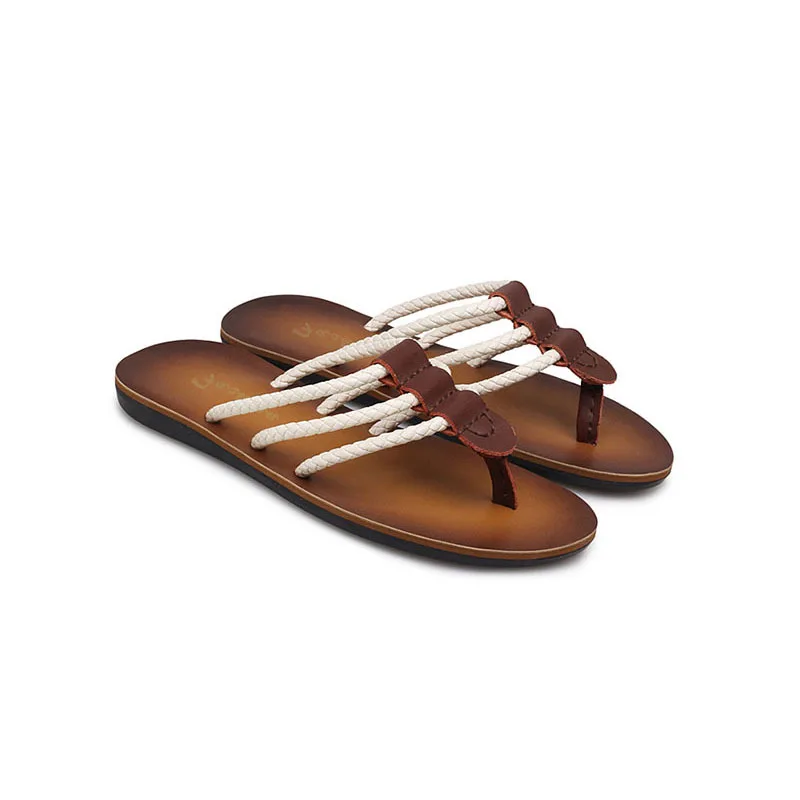 Мужские летние Вьетнамки сандалии Шлепанцы из натуральной кожи повседневная