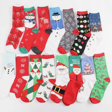 Рождественские носки 1 пара хлопковые со снеговиком рождественские украшения