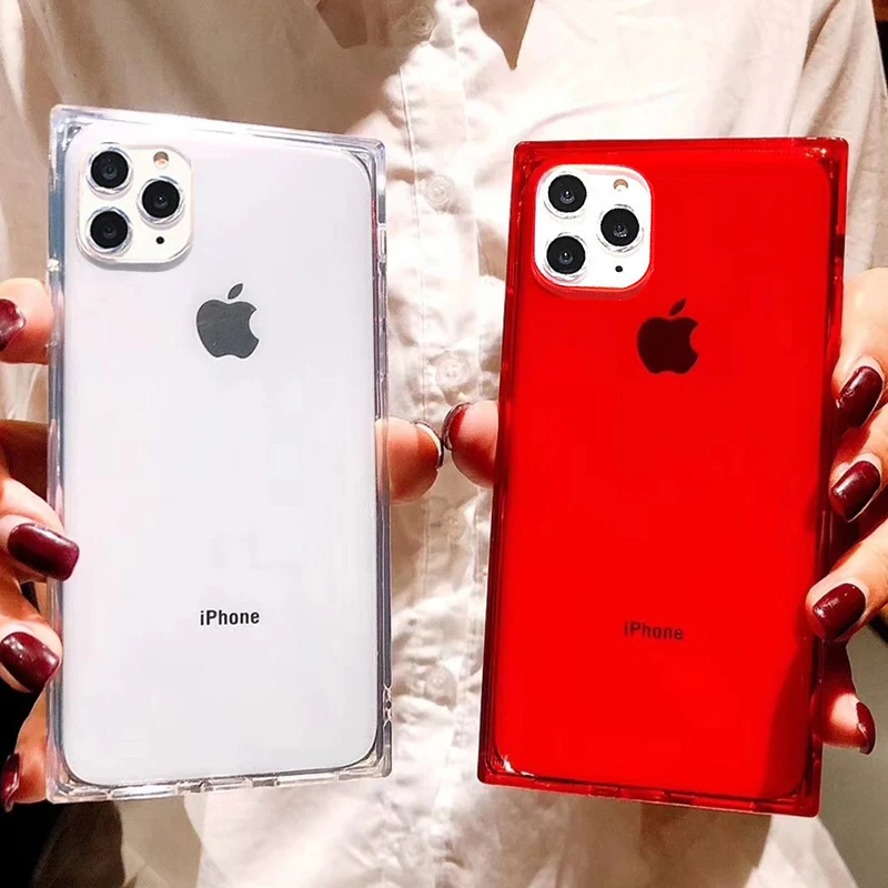 KISSCASE Прозрачный квадратный чехол для телефона iPhone 11 Pro XR XS MAX X 7 8 Plus мягкие чехлы из