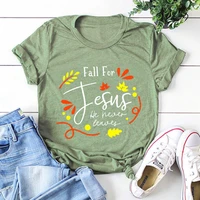 fall for jesus he never leaves shirt faith tee fall for jesus he never leaves thanksgiving family shirt matching clothes xxl