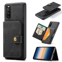 for sony xperia 10 iii case with removable leather wallet card pocket magnetic protective cover for xperia 10 iii back shell