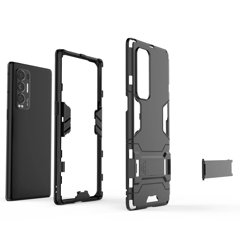 

UFlaxe Hard Cellphone Case for OPPO Reno5 Pro Plus Lite Armor Stand Holder Shockproof Reno 5Z 5F 5G Cover GX
