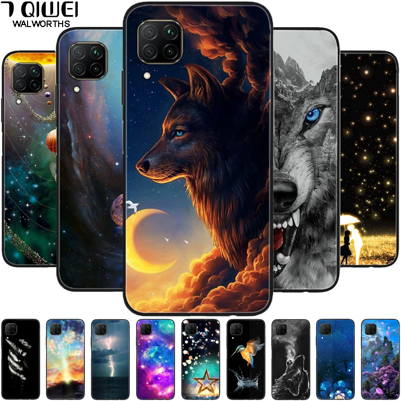 Чехол для Samsung A12 A22 4G мягкий силиконовый чехол с космическим волком Galaxy M12 M32