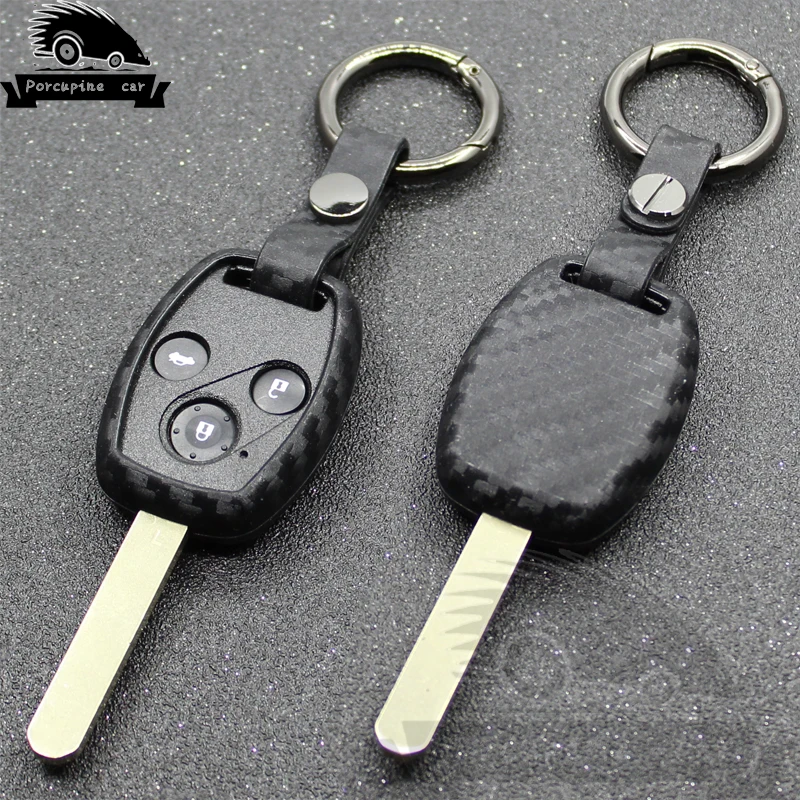 

Carbon fiber texture Silicone car key case for Honda cr-v fit accord civic JAZZ pilot 2 3 buttons remote control starline
