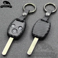 carbon fiber texture silicone car key case for honda cr v fit accord civic jazz pilot 2 3 buttons remote control starline