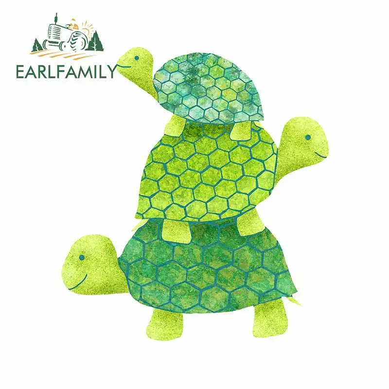 EARLFAMILY 13 см x 11 7 для милой черепахи стек красивые автомобильные наклейки