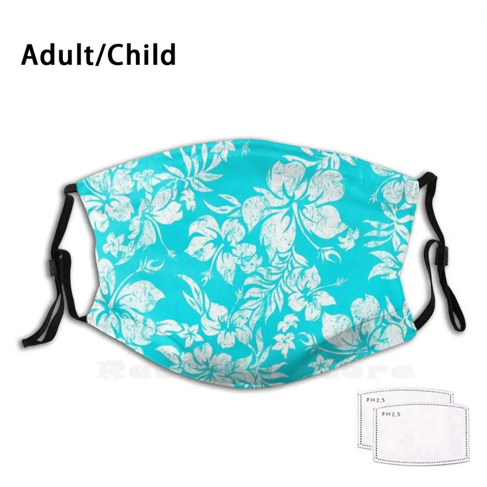 Гибискус парео Гавайская винтажная Алоха рубашка с принтом бирюзовый принт