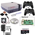 Новый комплект NESPi Case + Plus с 2 беспроводными геймпадами 2,4 ГГц + дополнительная карта Micro SD 32 ГБ + дополнительная плата Raspberry Pi 3