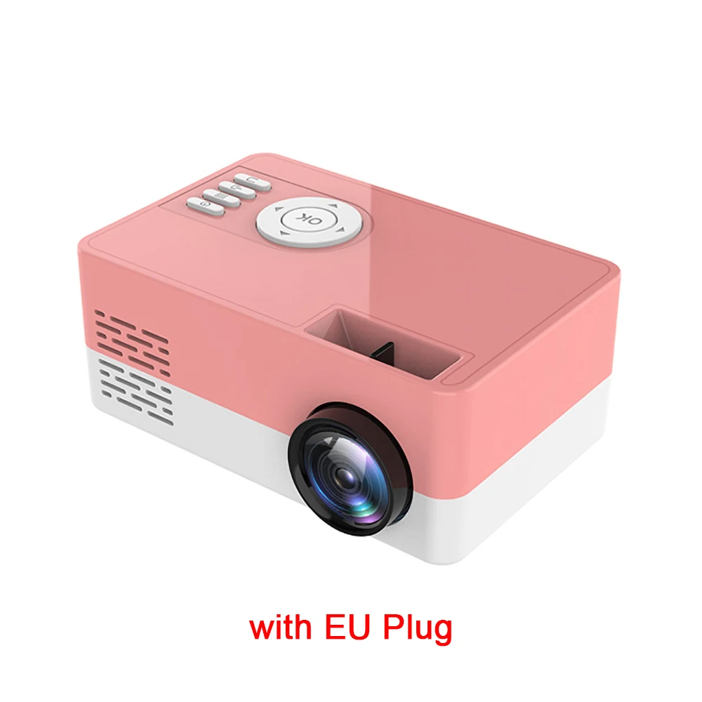 Pink with EU Plug 1080P Full-HD мини-проектор светодиодный J15 проектор 1920*1080P домашний кинотеатр ручной кинопроектор - Цвет: Pink with EU Plug