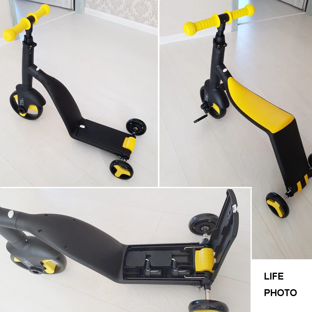 Детский трехколесный скутер 3 в 1 беговел ездить на игрушки|Ходунки| |