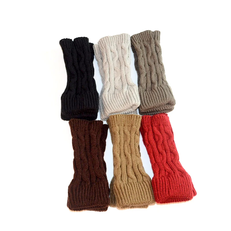 

Spring Autumn Woman Fingerless Gloves Unisex Warm Soft Cycling Half-Finger Cover Ladies Knitted Mittens Trendy