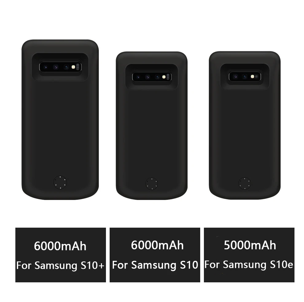 

5000/6000mAh Battery Charger Case for Samsung S10 S10+ S10e Power Bank Charging Case Mobile Phone Cover External Battery Pack