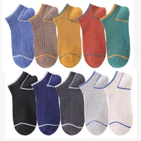 10 pair short breathable mens socks asakuchi summer brand sports harajuku comfort stripe cool socks street wear chausette homme