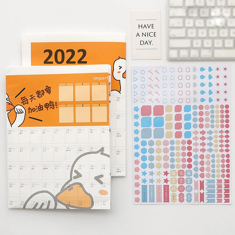 

2022 365 дней настенный календарь с изображением милой утки ежедневное расписание напоминание планировщик