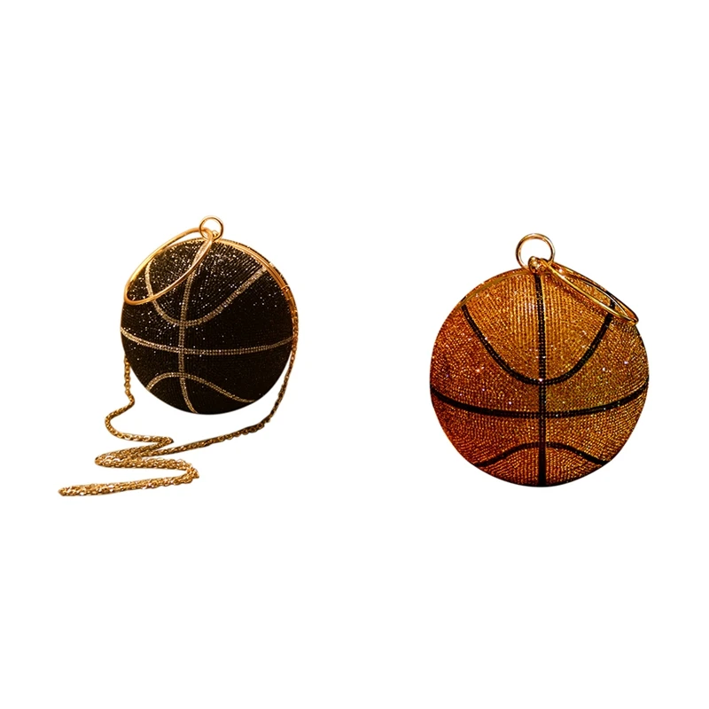 

Стразы баскетбольная вечерняя сумка, Женская вечерняя сумка через плечо с цепочвечерние