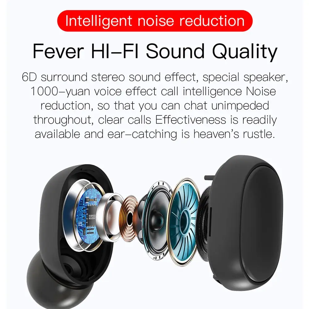 E6S наушники-вкладыши TWS с крутые беспроводные наушники Bluetooth 5 0 двойные спортивные