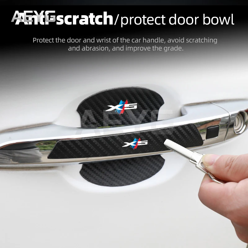Наклейка на дверную ручку автомобиля из углеродного волокна с защитой от царапин