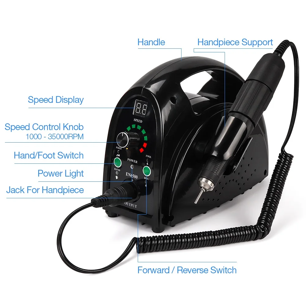 65 Вт сильные маникюрные дрели для ногтей педикюрная машина электрическая пилка