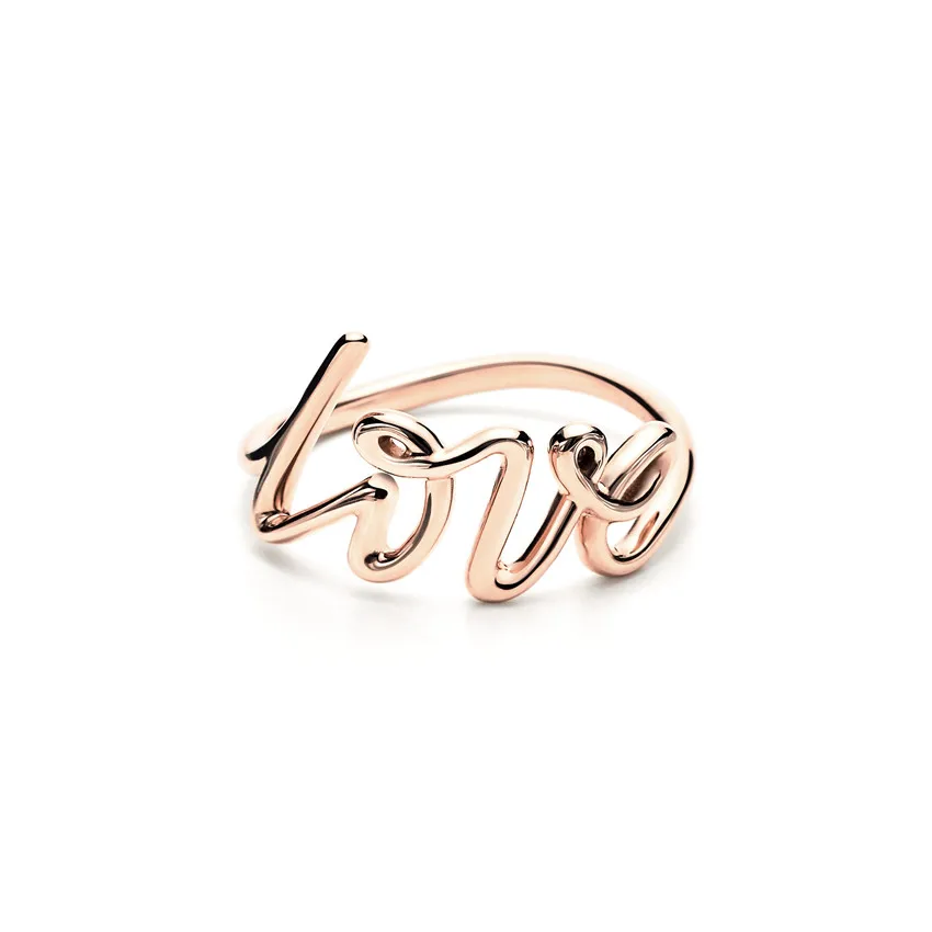 

Classic silver graffiti love ring