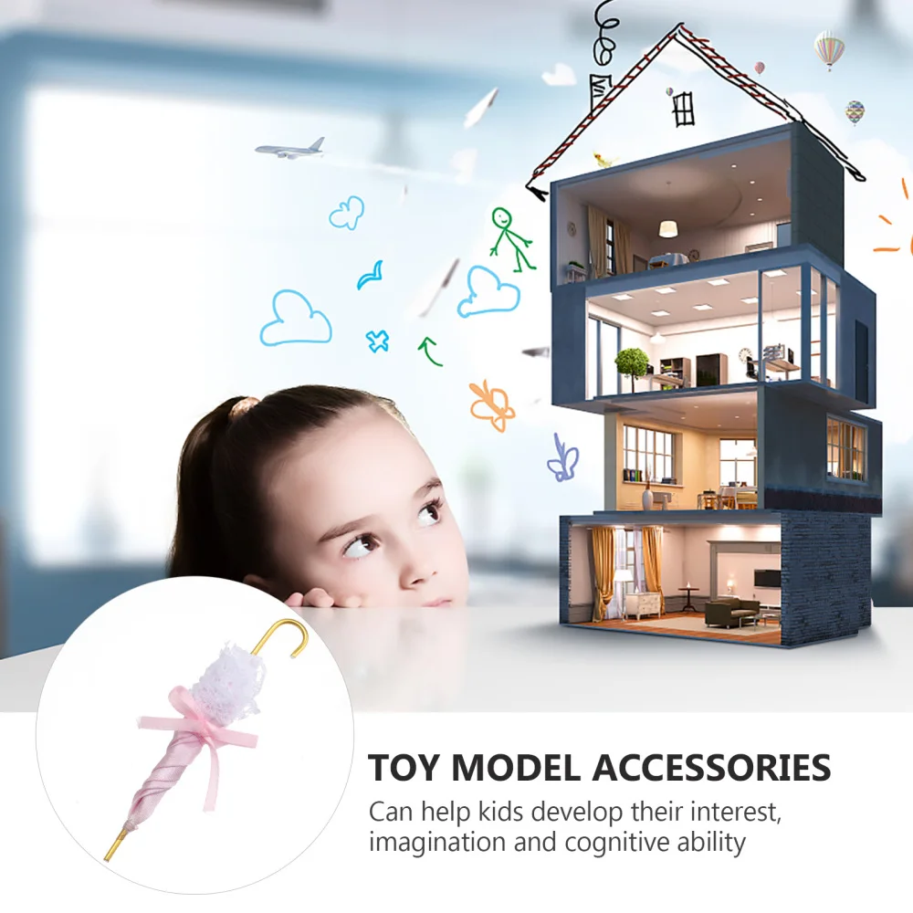 

4pcs Umbrella Models Mini House Scene Model Accessories Mini Umbrella Props