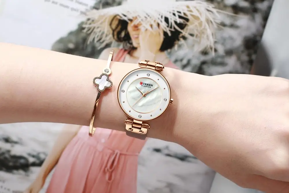 CURREN роскошные Брендовые женские часы Montre Femme Marque De Luxe 2019 наручные с кожаным
