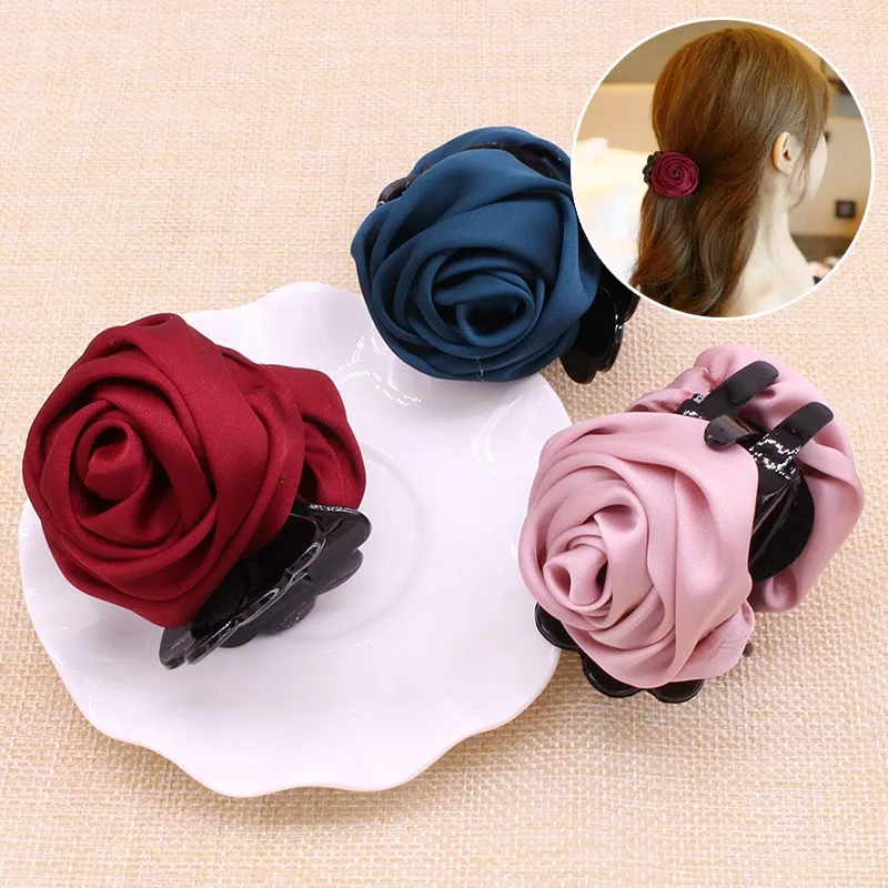 

Flower Rose Hair Claw Clip Barrette Crab Hair Claw Clamp Women Girls Floral Hair Clips Accessories Ponytail Holder Hairgrips