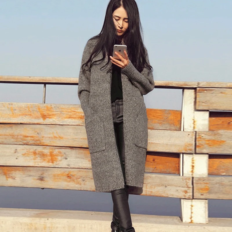 2019 Топ зимнее пальто женское серое плотное модное дизайнерское Новое