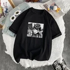 Футболка женская с мультяшным принтом, Свободный Топ в японском стиле Харадзюку, забавная уличная модная повседневная шикарная рубашка с круглым вырезом, в стиле ольччан, Харадзюку, на лето