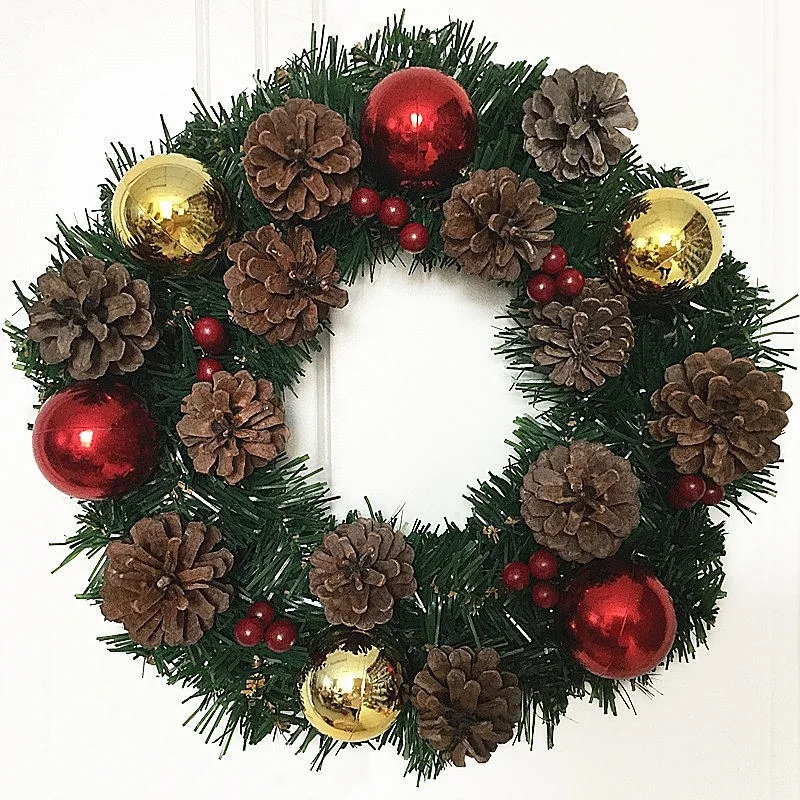 

Christmas Wreath Artificial Green Leaf Wreath Front Door Boxwood Wreath Wall Wall Party Decoration