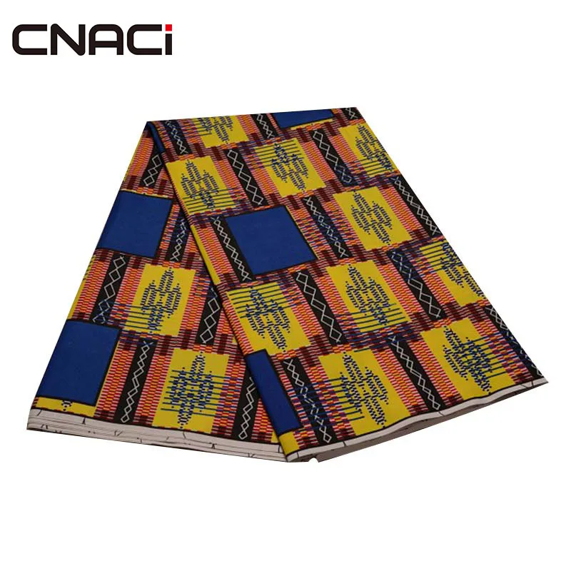 19030040 CNACI 6 ярдов Новая африканская Гана ткань Kente Мода настоящий воск Анкара ткани Африканский принт Tissu воск Гана ткань Kente - Цвет: 19030040