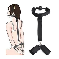 slave handcuffs ankle cuffs with breathable gag ball oral bdsm restraint bondage fetish adult sex toys for woman couples games