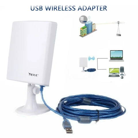 Открытый водонепроницаемый USB-адаптер RT3070L, 150 Мбит/с, 2,4G, приемник Wi-Fi, антенна большого радиуса действия до 2,5 км, с кабелем 5 м для рабочего стола