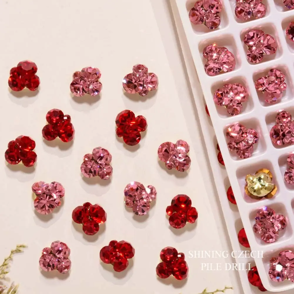 2022 новый год Китай красные сверкающие материалы для дизайна ногтей украшения