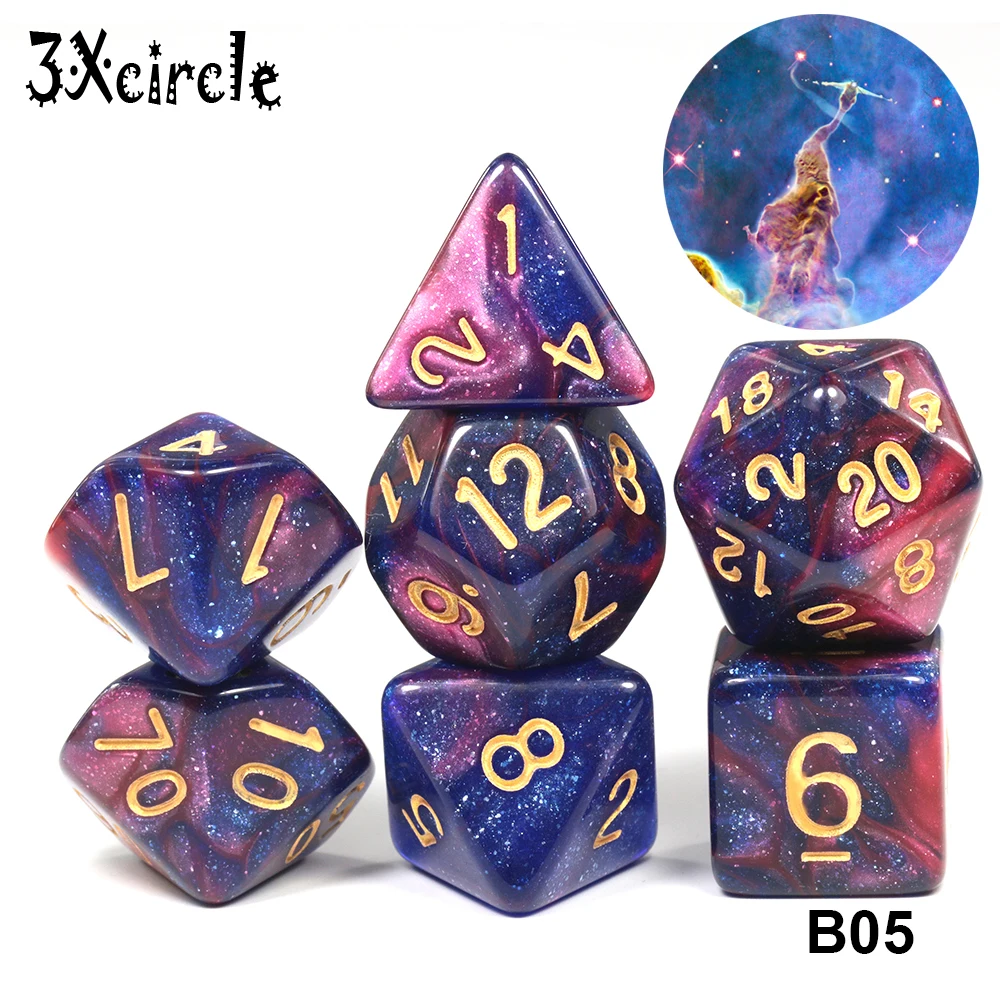 Красочные высокое качество 15 цветов творческая Вселенная Галактика кости набор