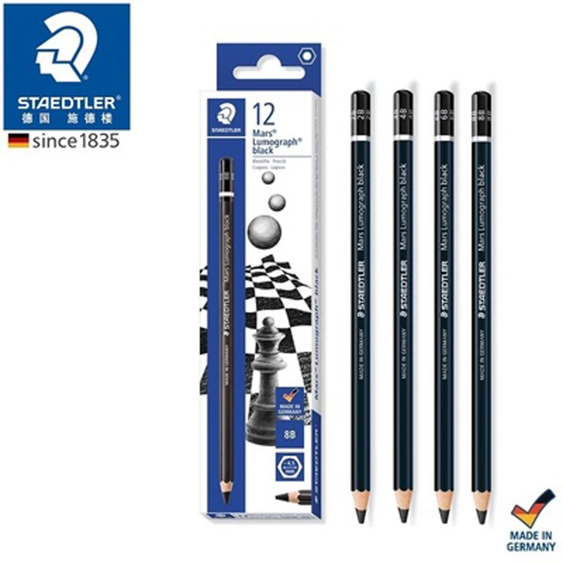 12 шт. профессиональные карандаши для рисования Staedtler 100B|pencil wholesale|wholesale pencilscharcoal