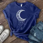Женские топы с принтом Луны 2021, футболка с круглым вырезом в стиле ретро, женские летние повседневные футболки с коротким рукавом, топы, свободная уличная одежда для девочек