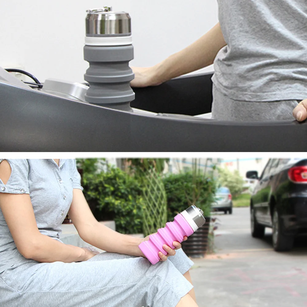 Бутылка для воды складной силикона без добавления бисфенола А Спорт на открытом